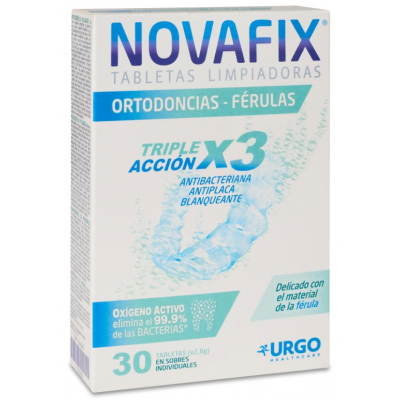 Comprar NOVAFIX TABLETAS LIMPIADORAS ORDOTONCIAS FERULAS 30 UNIDADES al mejor precio en NuestraFarma, tu farmacia online