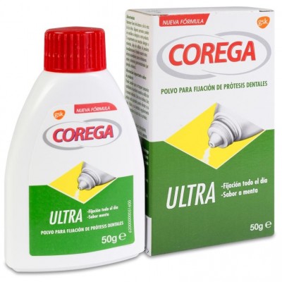 Comprar COREGA ULTRA POLVO DE FIJACION PARA PROTESIS DENTALES 50 G al mejor precio en NuestraFarma, tu farmacia online