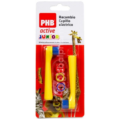 Comprar PHB RECAMBIO CEPILLO ELECTRICO JUNIOR 2 UNIDADES al mejor precio en NuestraFarma, tu farmacia online