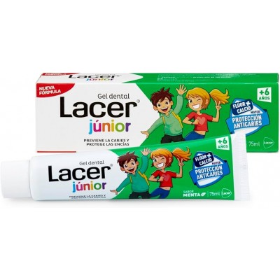 Comprar LACER JUNIOR GEL DENTAL MENTA 75 ML al mejor precio en NuestraFarma, tu farmacia online