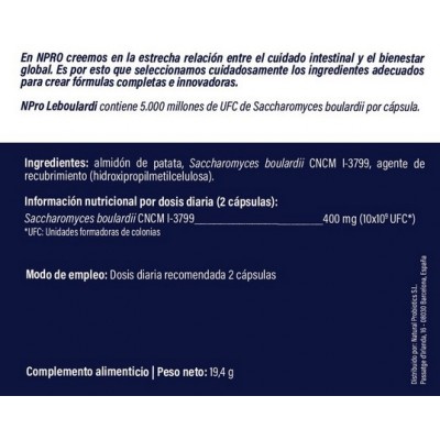 Comprar NPRO LEBOULARDI 30 CAPSULAS al mejor precio en NuestraFarma, tu farmacia online