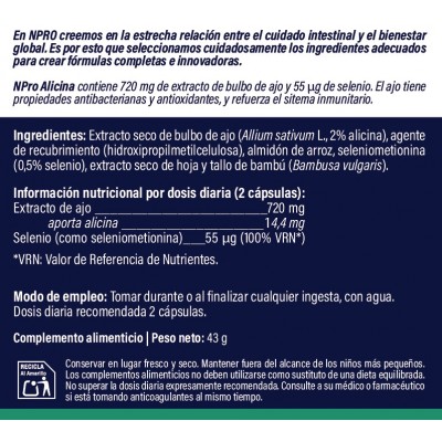 Comprar NPRO ALICINA 90 CAPSULAS al mejor precio en NuestraFarma, tu farmacia online