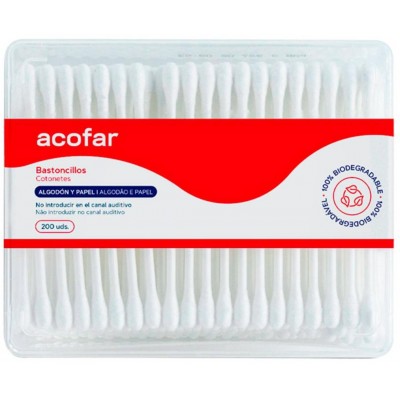 Comprar ACOFAR BASTONCILLOS DE ALGODON 200 UNIDADES al mejor precio en NuestraFarma, tu farmacia online