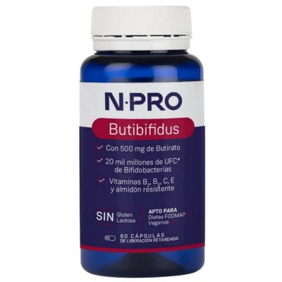 Comprar NPRO BUTIBIFIDUS 60 CAPSULAS al mejor precio en NuestraFarma, tu farmacia online