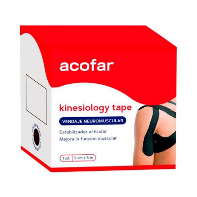 Comprar ACOFAR KINESIOLOGY TAPE VENDAJE NEUROMUSCULAR COLOR NEGRO al mejor precio en NuestraFarma, tu farmacia online