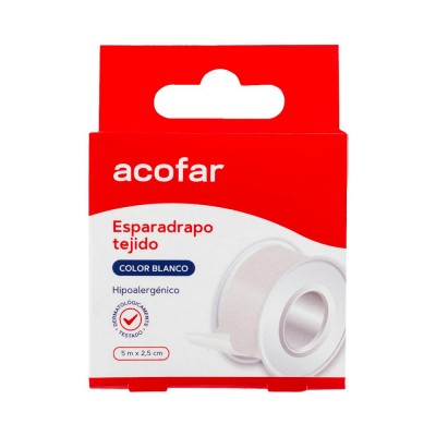Comprar ACOFAR ESPARADRAPO TEJIDO BLANCO 5 X 2.5 CM al mejor precio en NuestraFarma, tu farmacia online