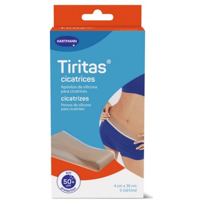 Comprar TIRITAS CICATRICES SILICONA APOSITO ADHESIVO 5 UNIDADES 30 CM X 4 CM al mejor precio en NuestraFarma, tu farmacia online