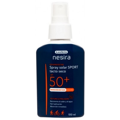 Comprar ACOFARMA NESIRA SPRAY SOLAR SPORT TACTO SECO SPF50+ 100 ML al mejor precio en NuestraFarma, tu farmacia online