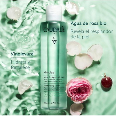 Comprar CAUDALIE VINOCLEAN LOCION TONICA HIDRATANTE CON HIDROLATO DE ROSA BIOLOGICA 200 ML al mejor precio en NuestraFarma, tu farmacia online