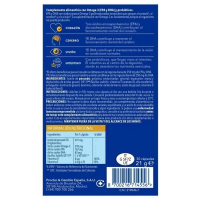 Comprar BION OMEGA-3 CON PROBIOTICOS 30 CAPSULAS al mejor precio en NuestraFarma, tu farmacia online