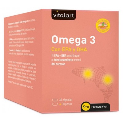 Comprar VITALART OMEGA 3 30 CAPSULAS + 30 PERLAS al mejor precio en NuestraFarma, tu farmacia online