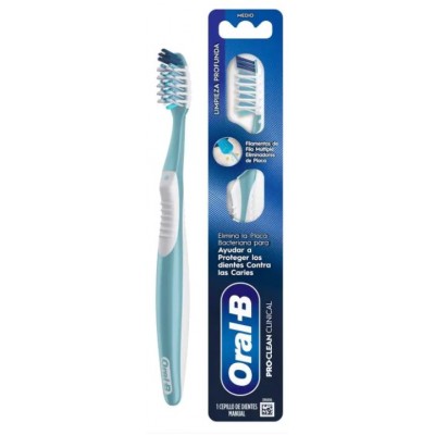 Comprar ORAL-B PRO-CLEAN CLINICAL CEPILLO DENTAL MANUAL ADULTO LIMPIEZA PROFUNDA MEDIO al mejor precio en NuestraFarma, tu farmacia online