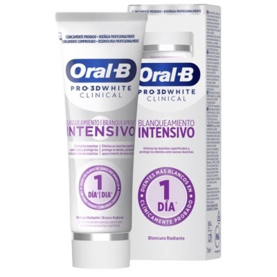 Comprar ORAL-B 3DWHITE PASTA DENTAL CLINICAL BLANCURA RADIANTE 75 ML al mejor precio en NuestraFarma, tu farmacia online
