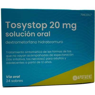 Comprar TOSYSTOP 20 MG 24 SOBRES SOLUCION ORAL al mejor precio en NuestraFarma, tu farmacia online