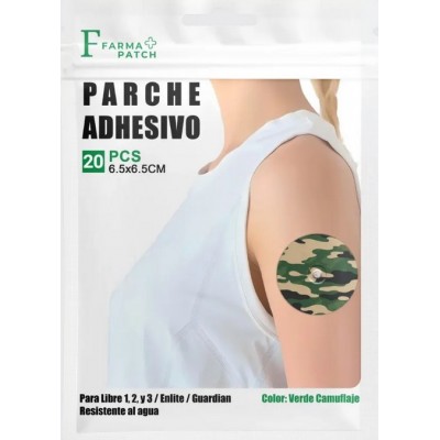 Comprar FARMA PATCH PARCHE ADHESIVO PARA SENSOR GLUCOSA 10 UNIDADES COLOR CAMUFLAJE VERDE al mejor precio en NuestraFarma, tu farmacia online
