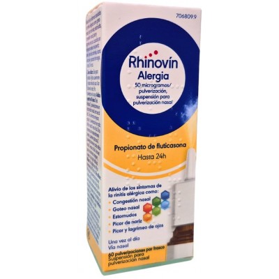 Comprar RHINOVIN ALERGIA 50 microgramos/PULVERIZACION SUSPENSION PARA PULVERIZACION NASAL 60 PULVERIZACIONES al mejor precio en NuestraFarma, tu farmacia online