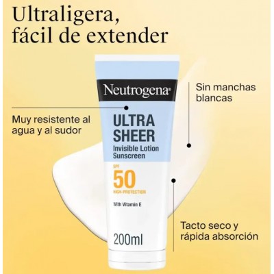 Comprar NEUTROGENA SUN LOCIÓN SOLAR CORPORAL HIDRATANTE SPF50 200 ML al mejor precio en NuestraFarma, tu farmacia online