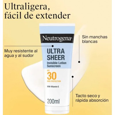 Comprar NEUTROGENA SUN LOCIÓN SOLAR CORPORAL HIDRATANTE SPF30 200 ML al mejor precio en NuestraFarma, tu farmacia online
