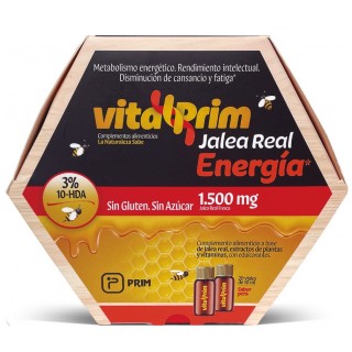 VITALPRIM JALEA REAL ENERGIA 1500 MG SABOR PERA 20 VIALES 10 ML
