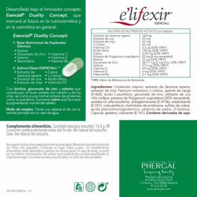 Comprar ELIFEXIR ESENCIALL REDENSIFICANTE CAPILAR 30 CAPSULAS al mejor precio en NuestraFarma, tu farmacia online