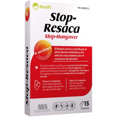 Comprar RELAFIT STOP RESACA 15 CAPSULAS al mejor precio en NuestraFarma, tu farmacia online
