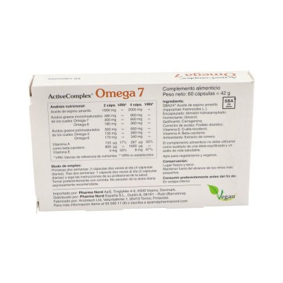 Comprar ACTIVECOMPLEX OMEGA 7 DE ESPINO AMARILLO 60 CAPSULAS al mejor precio en NuestraFarma, tu farmacia online