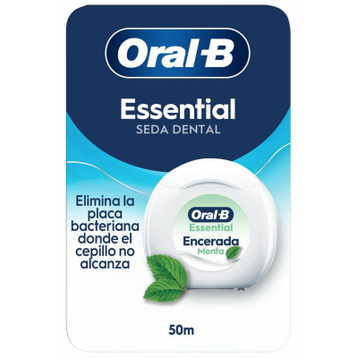Comprar ORAL-B SEDA DENTAL ESSENTIAL FLOSS CERA/MENTA 50 M al mejor precio en NuestraFarma, tu farmacia online