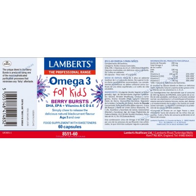 Comprar LAMBERTS OMEGA 3 PARA NIÑOS 60 CAPSULAS 8511 al mejor precio en NuestraFarma, tu farmacia online