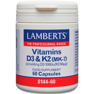 LAMBERTS VITAMINA D3 & K2 (D3 1000UI/K2 90MCG) 60 CAPSULAS 8144