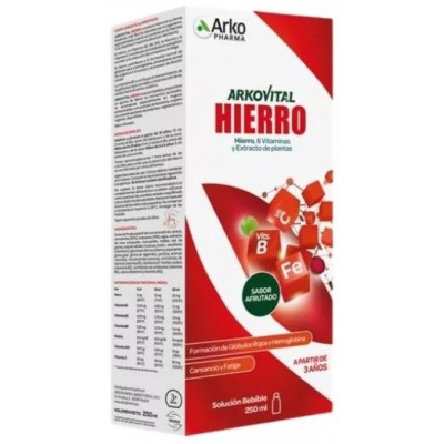 Comprar ARKOPHARMA ARKOVITAL HIERRO SOLUCIÓN BEBIBLE 250 ML al mejor precio en NuestraFarma, tu farmacia online