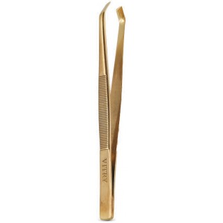 VITRY PINZAS DEPILATORIAS CON PUNTA DE CANGREJO OBLICUA ACERO INOXIDABLE DORADO 9 CM REF4021Z