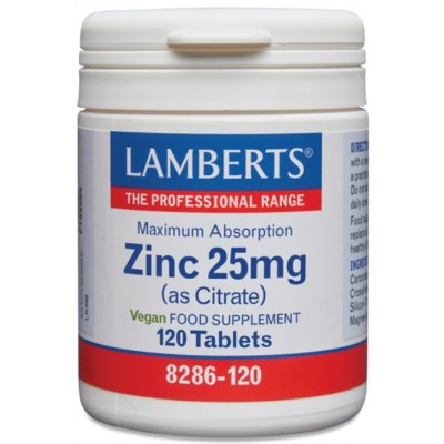 Comprar LAMBERTS ZINC 25 MG 120 TABLETAS 8286 al mejor precio en NuestraFarma, tu farmacia online