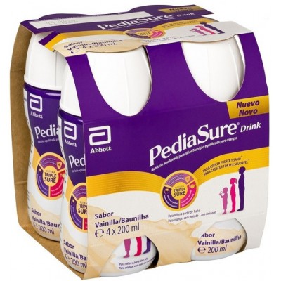 Comprar PEDIASURE DRINK SABOR VAINILLA 4 X 200 ML al mejor precio en NuestraFarma, tu farmacia online