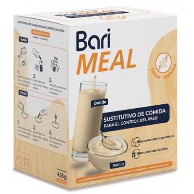 Comprar BARIMEAL 7 SOBRES SABOR VAINILLA 65 G al mejor precio en NuestraFarma, tu farmacia online