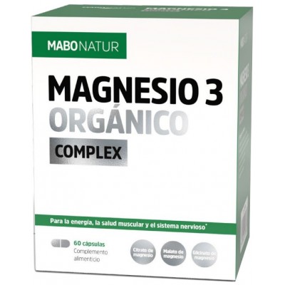 Comprar MABONATUR MAGNESIO 3 ORGANICO COMPLEX 60 CAPSULAS al mejor precio en NuestraFarma, tu farmacia online