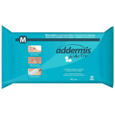 Comprar ADDERMIS BIACTIV MANOPLAS IMPREGNADAS LAVADO 40 UNIDADES al mejor precio en NuestraFarma, tu farmacia online