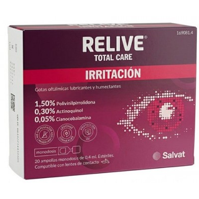 Comprar RELIVE TOTAL CARE IRRITACION 20 UNIDOSIS al mejor precio en NuestraFarma, tu farmacia online