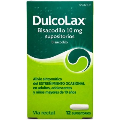 Comprar DULCOLAX BISACODILO 10 MG 12 SUPOSITORIOS al mejor precio en NuestraFarma, tu farmacia online