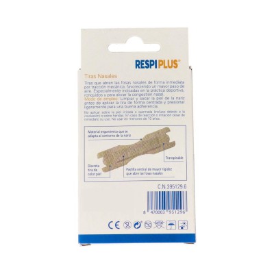 Comprar RESPIPLUS TIRAS ADHESIVAS NASALES 12 UNIDADES COLOR PIEL al mejor precio en NuestraFarma, tu farmacia online