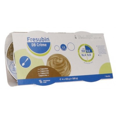 Comprar FRESUBIN DB CREME 4 TARRINAS SABOR CAPUCHINO 125 G al mejor precio en NuestraFarma, tu farmacia online