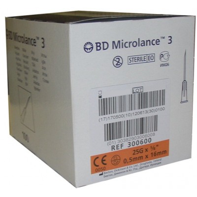 Comprar BD MICROLANCE3 AGUJA HIPODERMICA 100 UNIDADES 25 G 5/8" 16 MM X 0,5 MM al mejor precio en NuestraFarma, tu farmacia online