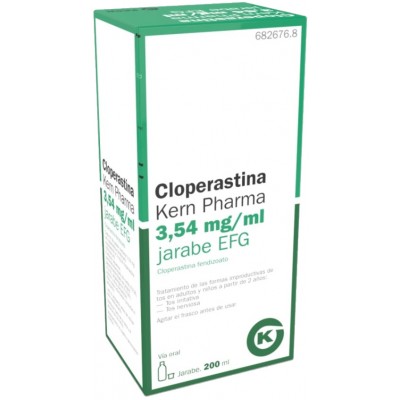 Comprar CLOPERASTINA KERN PHARMA 3,54 MG/ML JARABE 1 FRASCO 200 ML al mejor precio en NuestraFarma, tu farmacia online