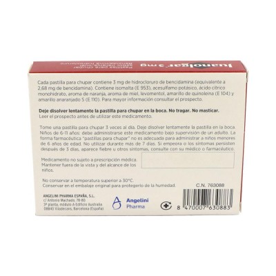 Comprar JUANOLGAR 3 MG 20 PASTILLAS PARA CHUPAR (SABOR NARANJA - MIEL)(BLISTER) al mejor precio en NuestraFarma, tu farmacia online