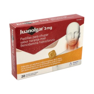 JUANOLGAR 3 MG 20 PASTILLAS PARA CHUPAR (SABOR NARANJA - MIEL)(BLISTER)