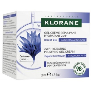 KLORANE GEL CREMA HIDRATANTE REPULPANTE 24H ACIANO BIO + ACIDO HIALURONICO 50 ML