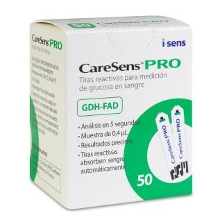 TIRAS REACTIVAS GLUCEMIA CARESENS PRO 50 UNIDADES