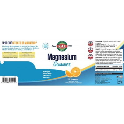Comprar KAL CITRATO DE MAGNESIO 60 GUMMIES al mejor precio en NuestraFarma, tu farmacia online