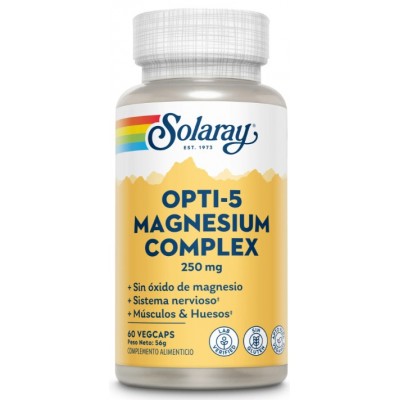 Comprar SOLARAY OPTI-5 MAGNESIO COMPLEX 60 CAPSULAS VEGETALES al mejor precio en NuestraFarma, tu farmacia online