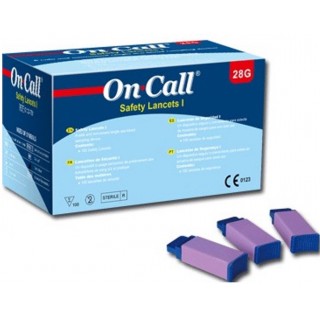LANCETAS ON CALL SAFETY LANCETS 1 100 UNIDADES RETRACTILES