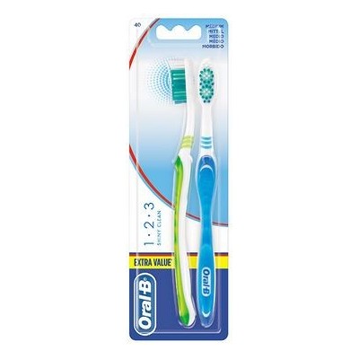 Comprar ORAL-B CEPILLO 123 SHINY CLEAN DUO MEDIO 2 UNIDADES al mejor precio en NuestraFarma, tu farmacia online